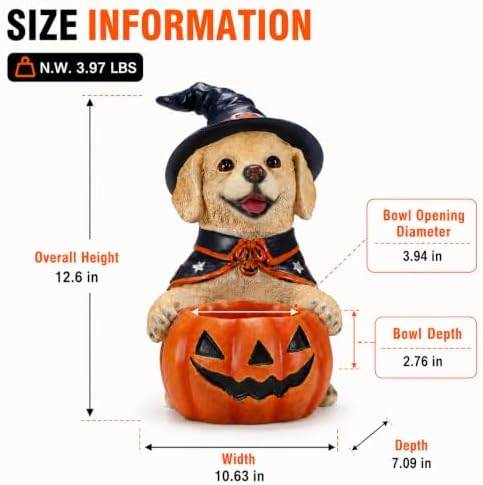 Halloween Golden Retriever Candy Bowl, Pumpkin Candy Holder