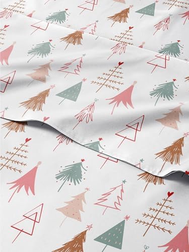 Christmas Sheet Set, Christmas Tree 2, Holiday Xmas Bedding Set - Queen