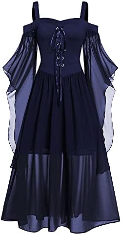 CHARMMA Women's Plus Size Butterfly Sleeve Gothic Halloween Dress