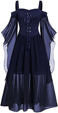 CHARMMA Women's Plus Size Butterfly Sleeve Gothic Halloween Dress