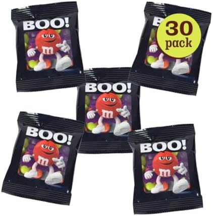 M&M'S Halloween Milk Chocolate Candy Party Favors, BOO Design, Set of 30