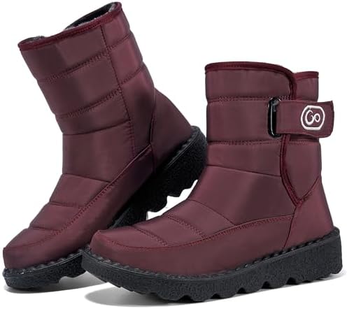 Ablanczoom Womens Winter Snow Boots with Warm Fur Lining Comfortable Booties Non Slip Waterproof Outdoor Shoes