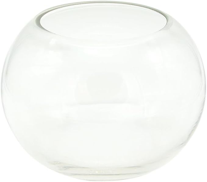 WGV Bowl Glass Vase, Diameter 5.1", Height 3.75", Open Width 3", (Multiple Sizes Choices) Clear Bubble Planter Terrarium Fish Bowl for Wedding Event Home Decor, 1 Piece (VBW0005)