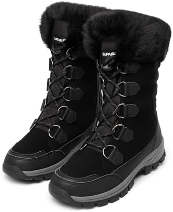 DREAM PAIRS Women's Waterproof Mid Calf Snow Boots