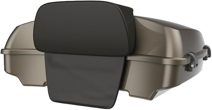 Advanblack Road Glide Tour Trunk Pack River Rock Gray Razor Tour Trunk Pack Backrest Pad for '97-'25 Harley Touring Road King Street Glide Electra Glide CVO models