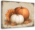 JDBeehpy Vintage Orange White Pumpkin Canvas Painting Framed 8x12inch