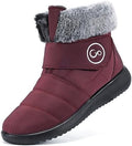 Aomigoct Women Winter Snow Boots: Fur Lined Warm Slip On Boots for Women Waterproof Booties Comfortable Outdoor