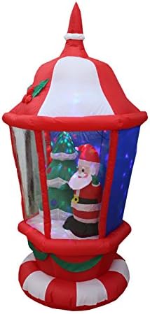 6 FT Tall Lighted Christmas Inflatable Lantern with Santa