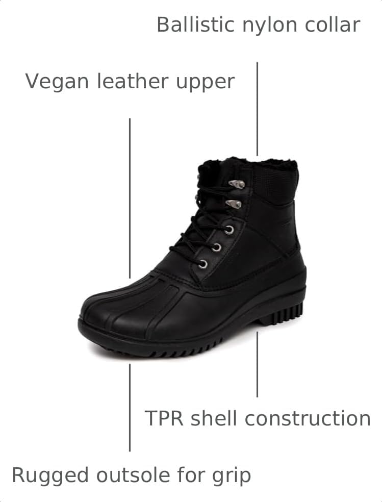 LONDON FOG Aspen Winter Boots for Men Waterproof Snow - Insulated Duck Mens Snow Boots or Rain Boots, Black Tan or Brown, Size 7 to 15 Medium and Extra Wide Widths