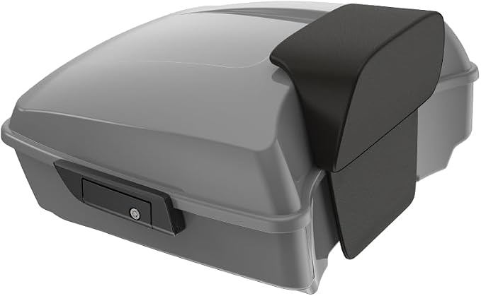 Advanblack 2026 Road Glide Tour Trunk Pack Dark Billiard Gray Chopped Tour Trunk Pack Backrest Pad for '97-'26 Harley Touring Road King Street Glide Electra Glide CVO models