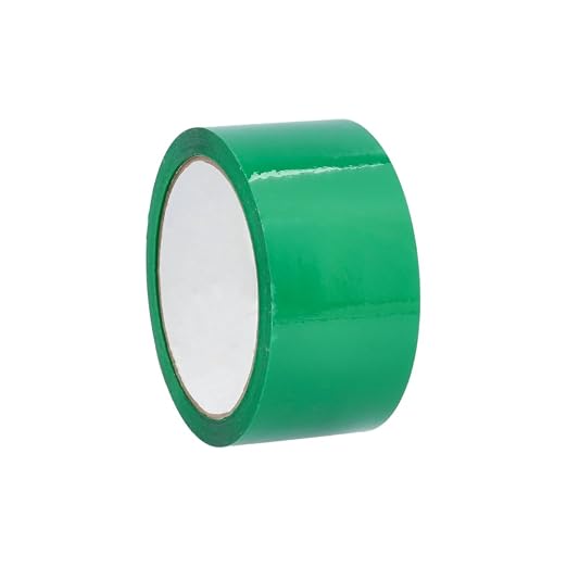 PSBM Green Packing Tape, 6 Rolls, 2 Mil Thick, 1.88 Inch Wide, 110 Yards Per Roll, Total 660 Yards, Colored Tape for Sealing Cartons, Packaging, Shipping & Moving
