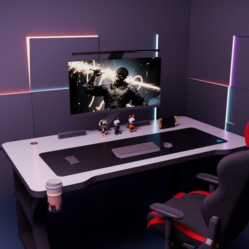 Cacoy Large Gaming Mouse Pad 48"x16" Stitched Edges XXL Desk Mousepad Black