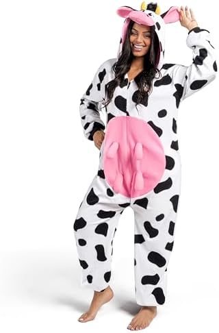 Spooktacular Creations Halloween Dalmatian Dragon Cow Costume, Animal Costume Hooded Jumpsuit for Halloween Cosplay Party