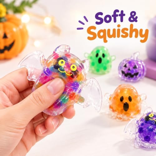 80 Pcs Halloween Mochi Squeeze Balls Bulk Party Favors