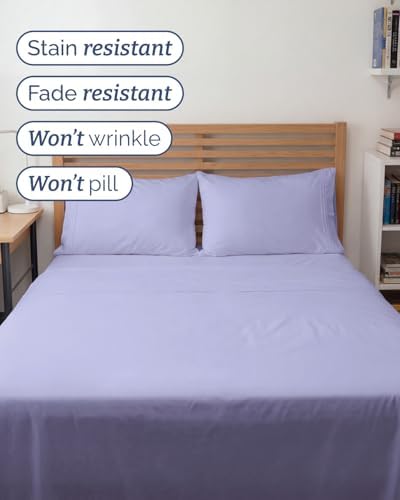 Full XL Sheets - 4 Piece Full XL Sheet Set - Cool & Breathable - Lavender