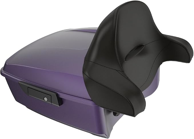 Advanblack 2025 RG Tour Trunk Pack Purple Abyss Denim King Tour Trunk Pack Luggage +Wrap-Around Backrest Pad for '97-'25 Harley Touring Road King Street Glide Electra Glide CVO models