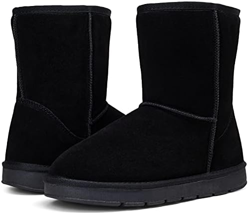 Jousen Men's Winter Boots Fur Lined Suede Snow Boots