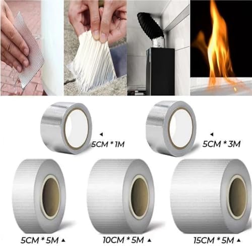 Waterproof Tape Butyl Tape Aluminum Foil Tape Butyl Tape Roof Leakproof god kvalitet Tape Aluminium Foil Adhesive Tape Crack Repair Anti-Leakage Pipes Walls Leak Sticker Super Nano Tapes(5cm X 5 Meter