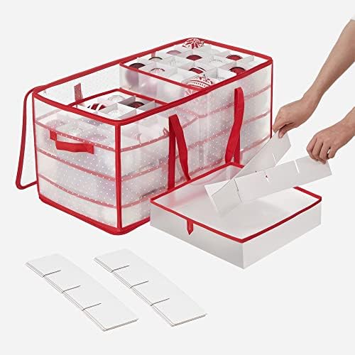 SONGMICS Large Christmas Ornament Storage Boxes, Set of 2, with 256 Slots
