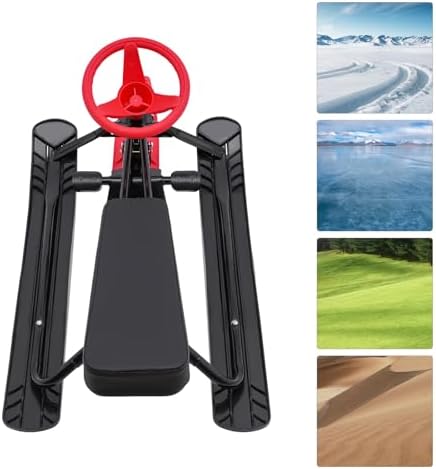 Snow Scooter for Kids & Adults, Steerable Ski Bike Sled with Steering Wheel & Dual Serrated Brakes, Heavy Duty 220 LBS Capacity Snow Racer Sled for Children Teens Adults Safe Winter Sport Toy