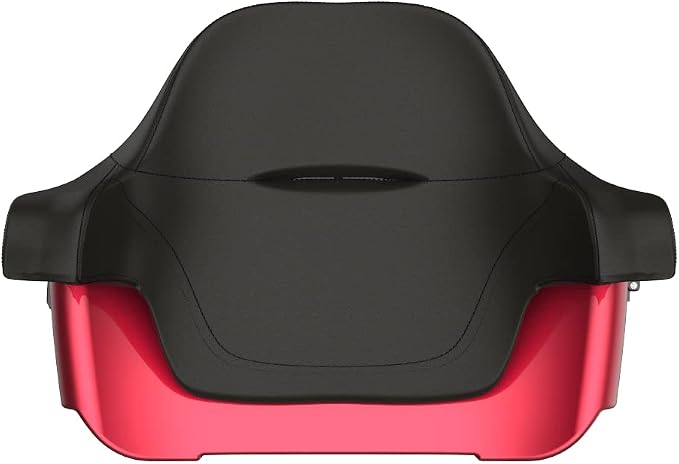 Advanblack Road Glide Tour Trunk Pack Velocity Red Sunglo King Tour Trunk Pack Luggage +Wrap-Around Backrest Pad for '97-'25 Harley Touring Road King Street Glide Electra Glide CVO models