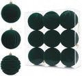 9Pcs Green Velvet Christmas Ornaments 3.94In Balls for Christmas Tree Deco