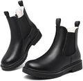 Womens Winter Chelsea Boots Warm Faux Fur Lined Chunky Lug Ankle Booties