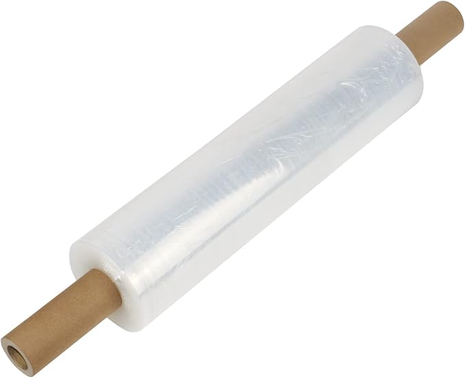 BOMEI PACK Stretch Film Wrap - Industrial Clear Plastic Stretch Wrap 1000 Feet 80 Gauge 4 Packs with Handle, Pallet Wrap for Packing, Moving Supplies, Packing Wrap Plastic Roll 15 Inches
