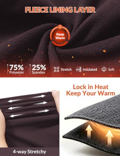 baleaf Womens Fleece Lined Pants with 5 Pockets Thermal Cold Gear