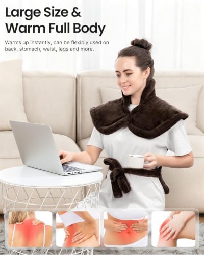 RENPHO Heating Pad for Neck Shoulder and Back, Christmas Gift for Him Her