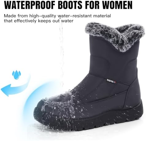 SHIBEVER Women's Winter Snow Boots: Waterproof Fur-Lined Ankle Booties