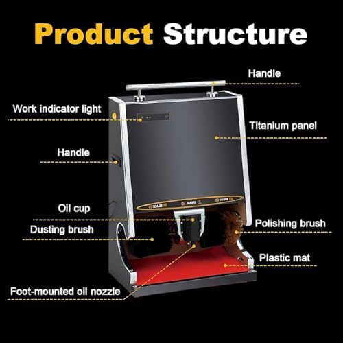 Electric Shoe Polisher Automatic Shoe Machines Cleaning Shoe Cleaner | Fully-automatic induction shoe polishing machine with 100W motor, stainless steel construction, compact for home/hotel/o