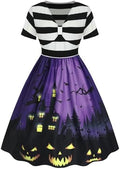 ZEZCLO Women's Plus Size Halloween Dress Pumpkin Halloween Costume Dresses