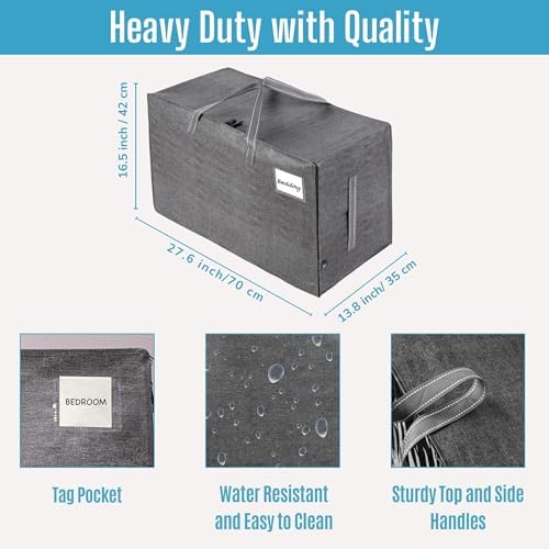 VENO 6 Pack Extra Large Heavy Duty Moving Bags with Wide Opening & Reinforced Handles, Reusable Storage Tote Bags with Strong Zippers for Clothes, College Dorm Essentials & Moving Supplies