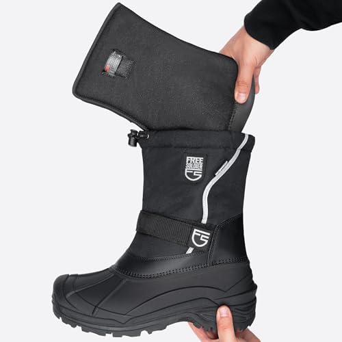 FREE SOLDIER Men's Waterproof Winter Shell Snow Boots with Removable Liner