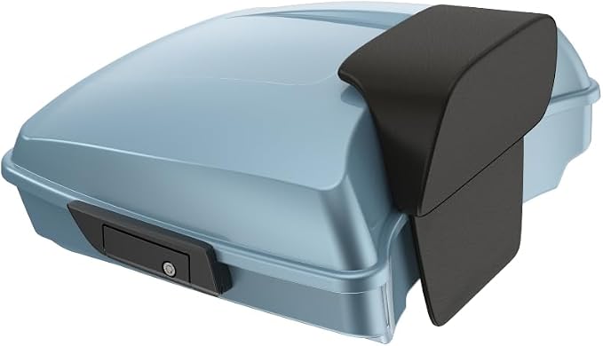 Advanblack Road Glide Tour Trunk Pack Sharkskin Blue Razor Tour Trunk Pack Backrest Pad for '97-'25 Harley Touring Road King Street Glide Electra Glide CVO models