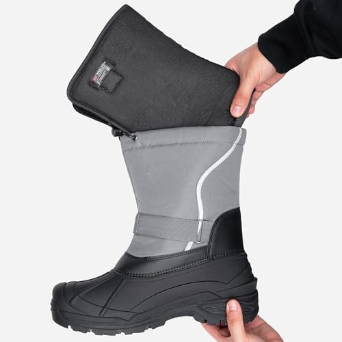FREE SOLDIER Men's Waterproof Winter Shell Snow Boots with Removable Liner