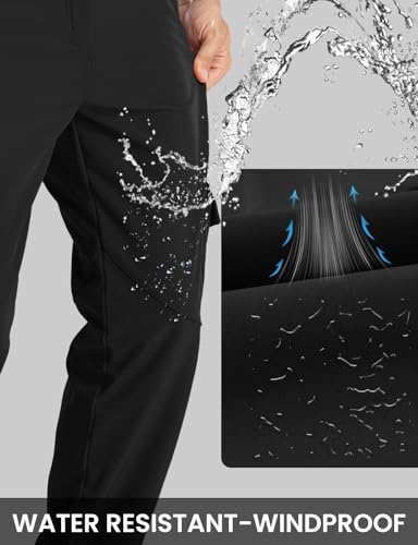 TBMPOY Men's Snow Ski Fleece Lined Hiking Pants Waterproof Winter Snowboard Warm Outdoor Insulated Pants Windproof