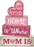 Lineshading 4 Pcs Wooden Block Signs Mothers Day Farmhouse Tabletop Decor