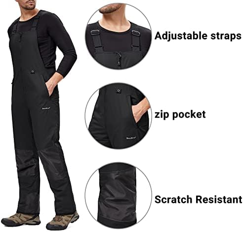 BenBoy Mens Snow Bibs Ski Pants Softshell Waterproof