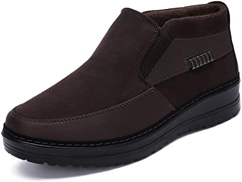 COSIDRAM Mens Shoes Winter Snow Boots Slip On Warm Cotton Padded Loafers