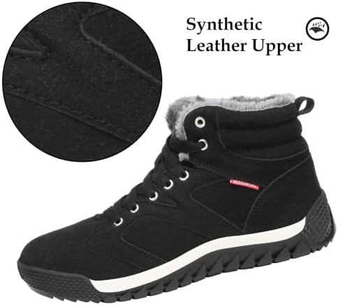 Mishansha Men's Winter Snow Boots Warm Lined Outdoor Hiking Boots