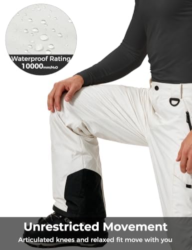 wantdo Men's Snow Pants Warm Winter Ski Bibs Outdoor Snowboard Overalls