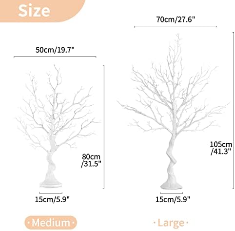 NUPTIO Artificial White Tree Branch for Christmas, Wedding, 31.5 inch