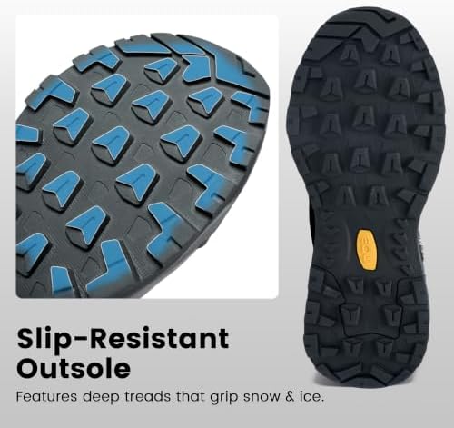 EQW Men's Snow Boots Waterproof Insulated Non-Slip Lightweight