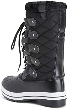 POLAR Womens Snow Boot Nylon Tall Winter Fur Lined Snow Warm Waterproof Rain Boot