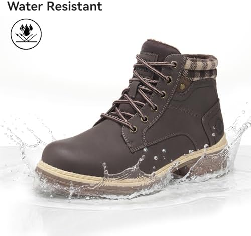 ANJOUFEMME Women Waterproof Hiking Boots Winter Snow Non Slip Outdoor Shoes