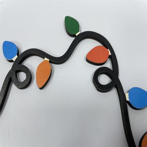 Christmas Door Topper Holiday Home Decor Funny Snowman Santa Claus Top Door Frame Corner Sign Decorations, Windows Walls DIY Craft for Party Ornament (Christmas Lights)