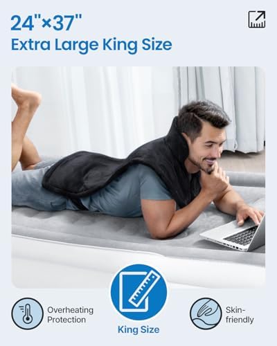 RENPHO King Size Heating Pad for Back, Christmas Gift for Men Dad, 24"x37"