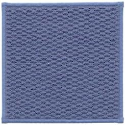 TYUU Small Bathroom Rugs Non Slip Washable Bath Rugs Super Absorbent Bathroom Rug Thin Quick Dry Low Pile Bath Mats, Denim Blue 12"x12"